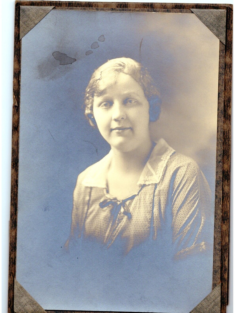 Photograph of Woman Portrait Hallberg Studios 4x6" Sepia